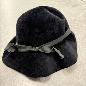 Vintage black velvet hat